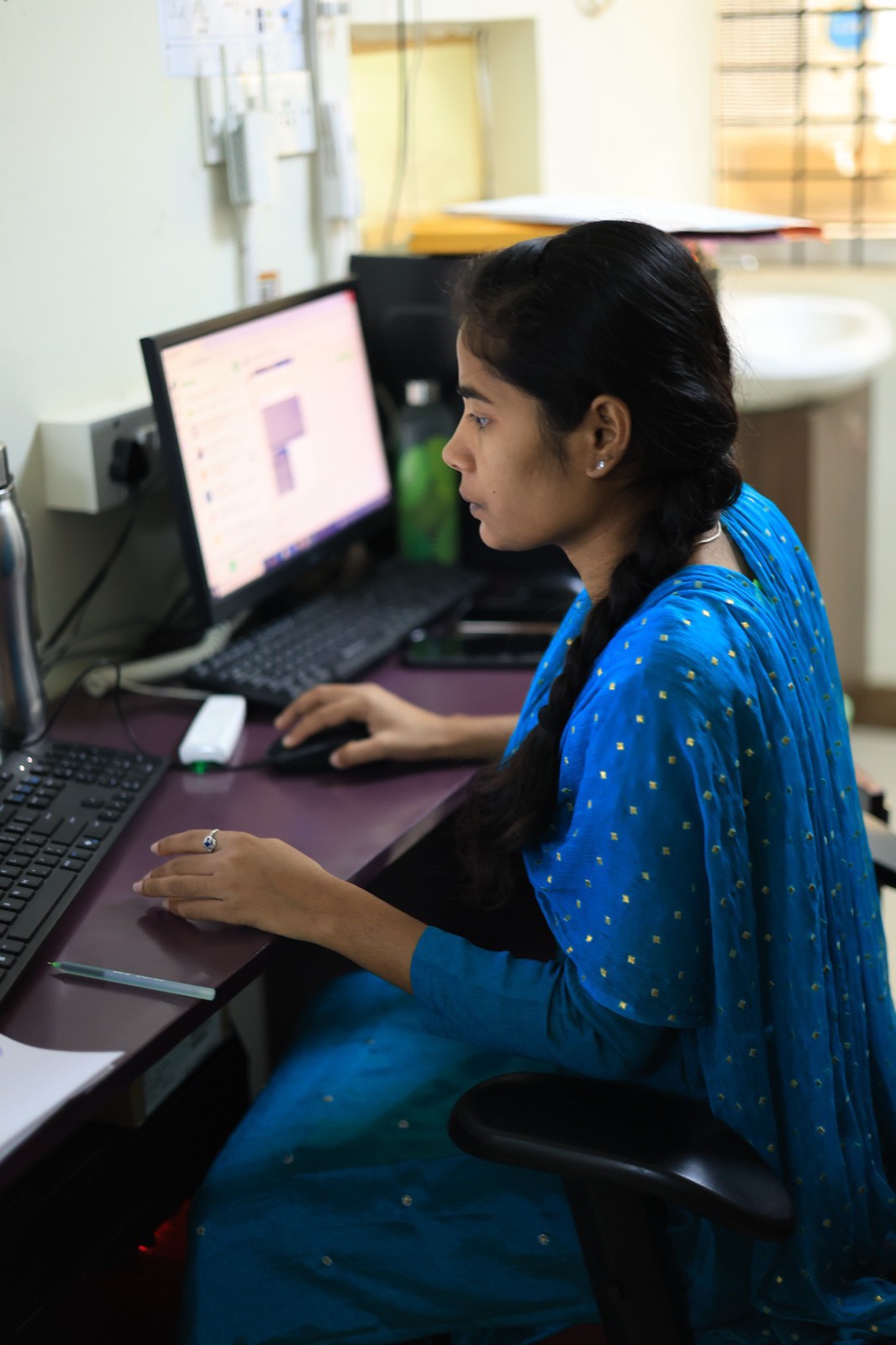 Staff at the workstation
